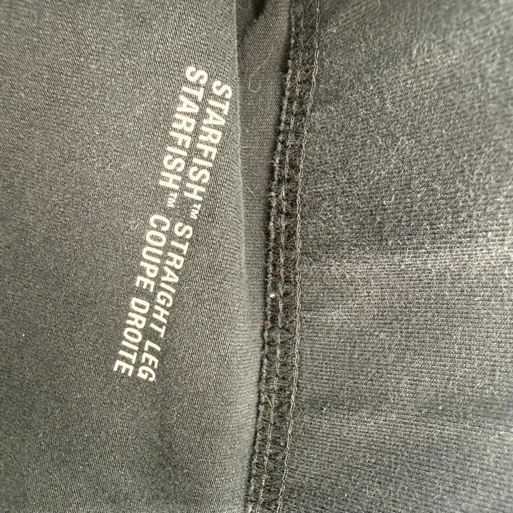 Lands' End Starfish Straight Leg Black Cotton Stretch Pull On Pants Womens Small